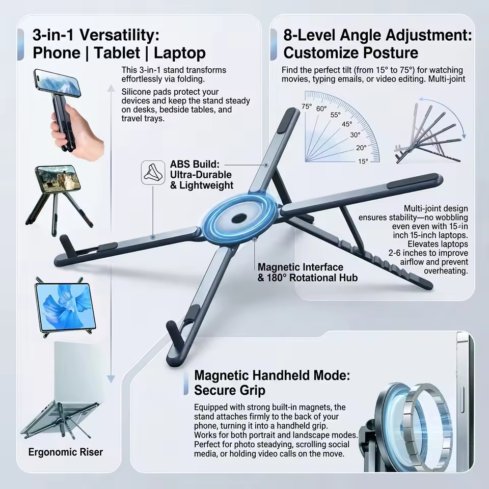 Desk Setup Ideas - Suporte Magnético Portátil para Telefone e