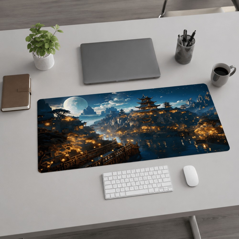 Desk Setup Simple - Tapete de mesa alongado com estampa