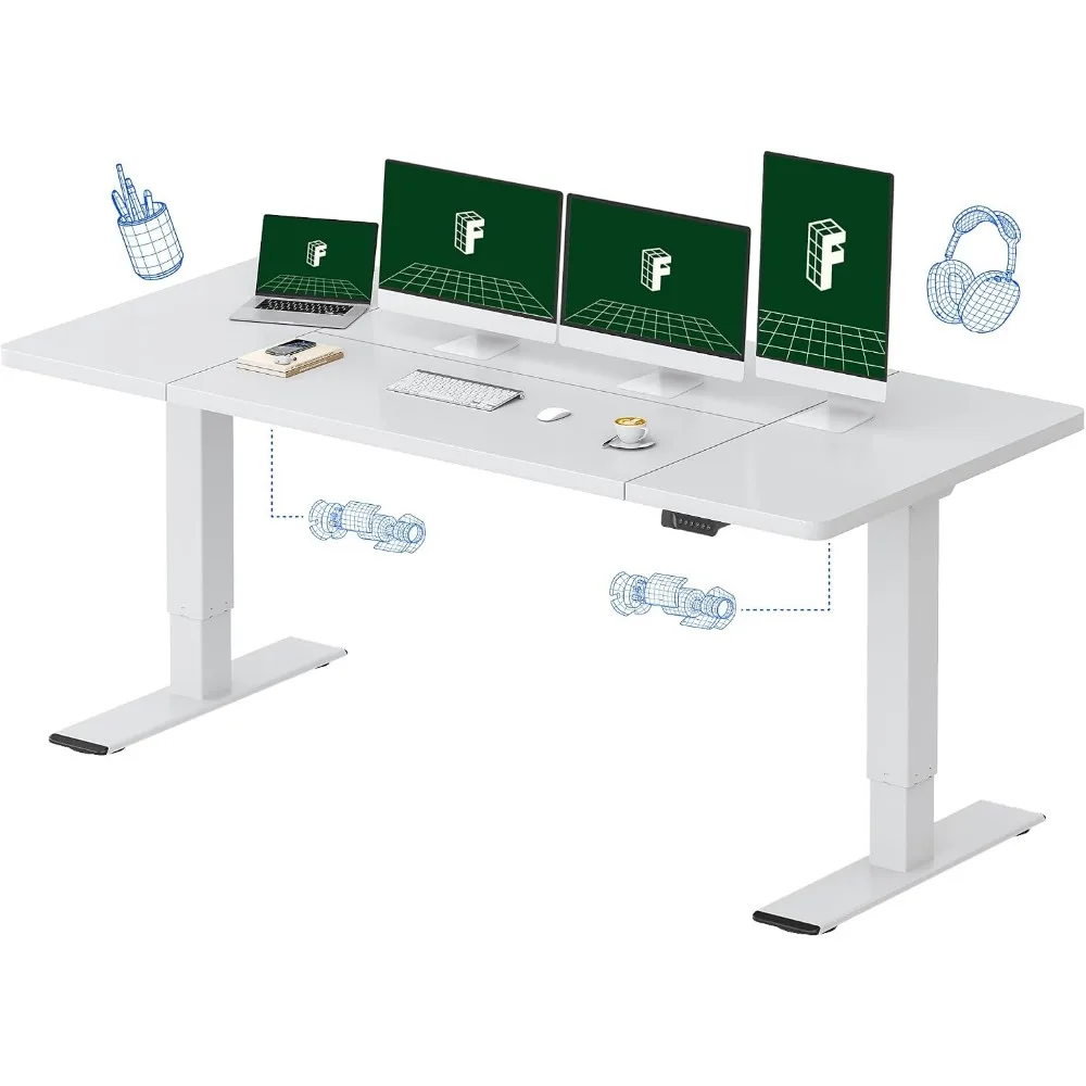 Desk Setup Studio - FLEXISPOT Mesa Elétrica Ajustável Grande com