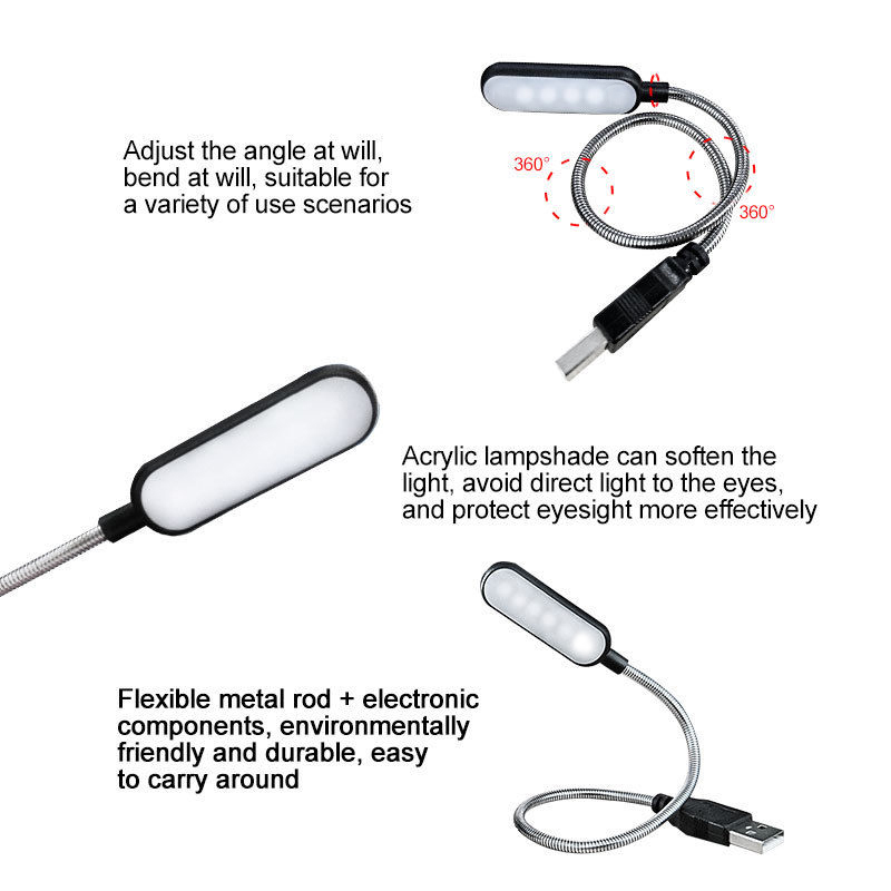Mini 4 led livro lâmpada portá - Desk Setup Ideas avaliação e preço