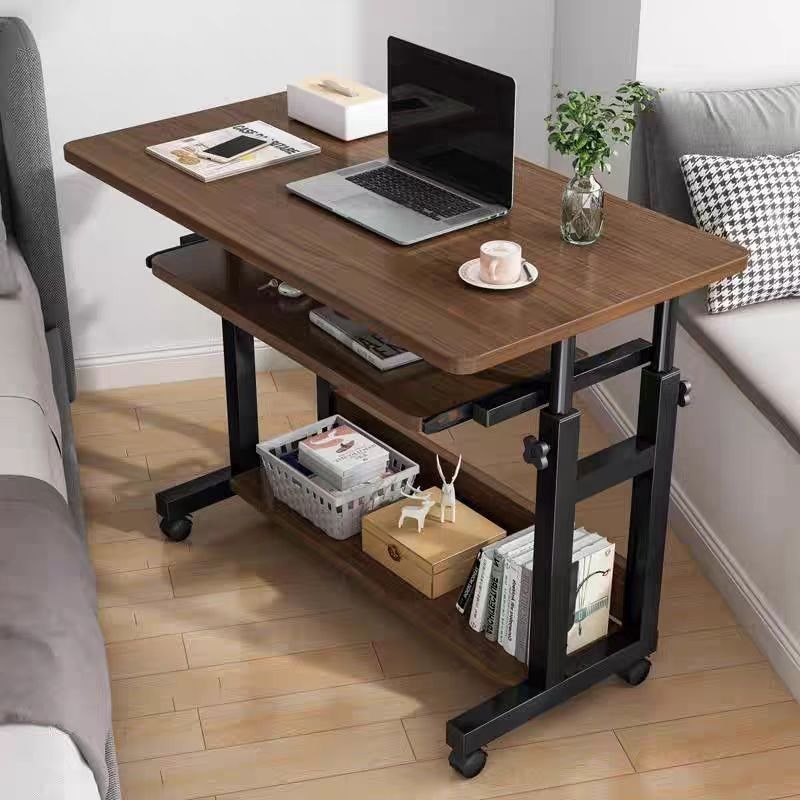Mesa pequena móvel, mesa de ca - Desk Setup Wood avaliação e preço