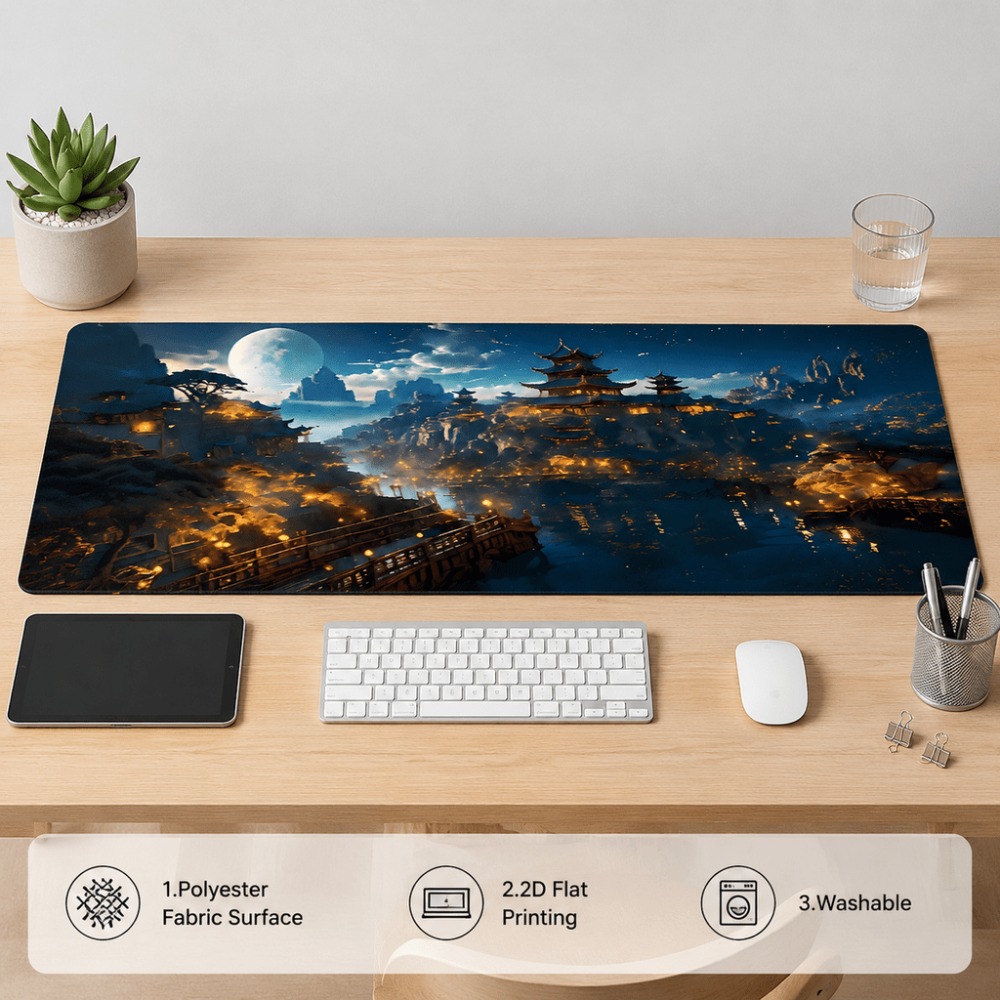 Tapete de mesa alongado com es - Desk Setup Simple avaliação e preço