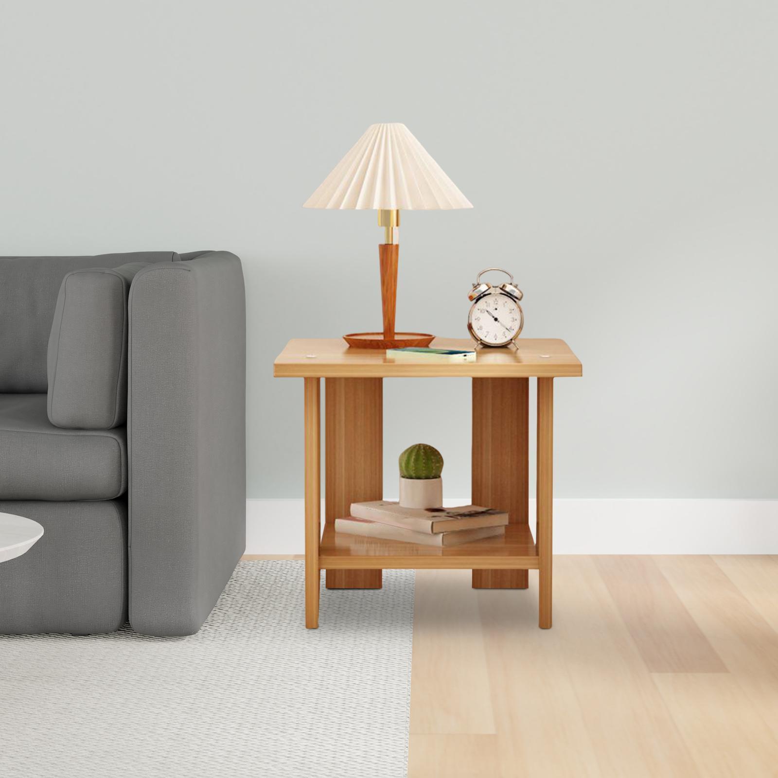 Mesa lateral de madeira com ca - Desk Setup Ideas avaliação e preço